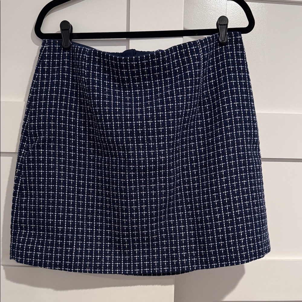 Lilly Pulitzer Navy and White Tweed A-Line Skirt NWT